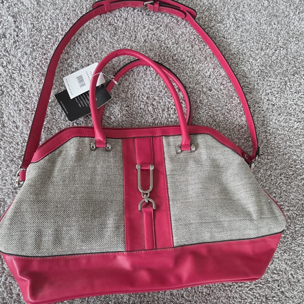London Fog Pink and Gray Shoulder Bag